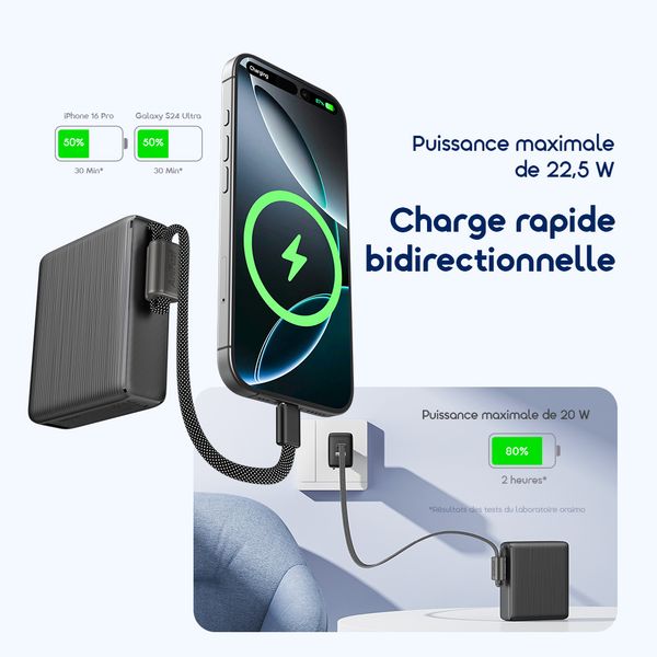 PowerNova L11 Batterie externe 10 000 mAh 22,5 W