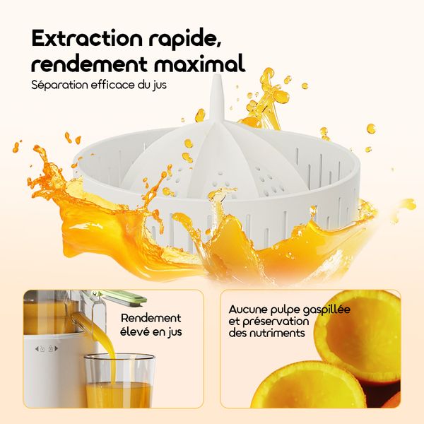 PureJuice Presse-agrumes Bébé Lame Rechargeable Sécurisé