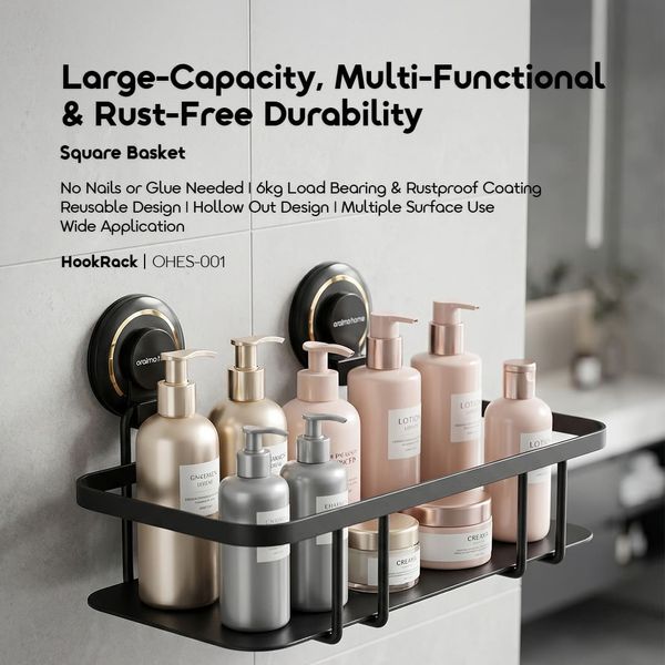 HookRack 6KG HookRack Square Basket Suction Storage Rack