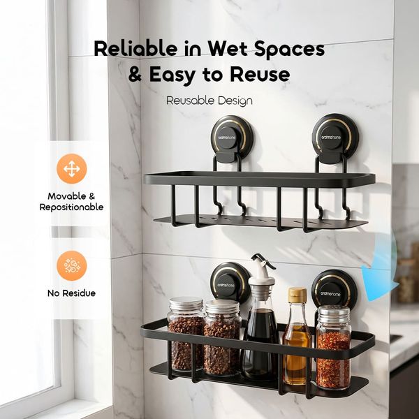 HookRack 6KG HookRack Square Basket Suction Storage Rack