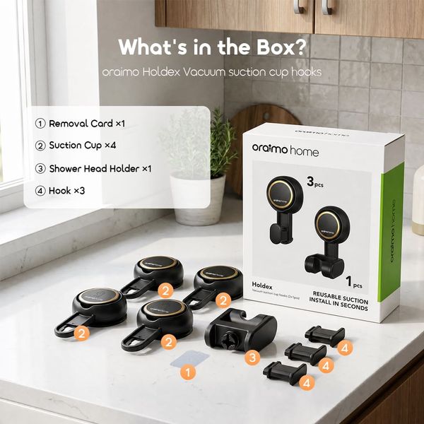 Holdex Reusable Vacuum Suction Cup Hooks