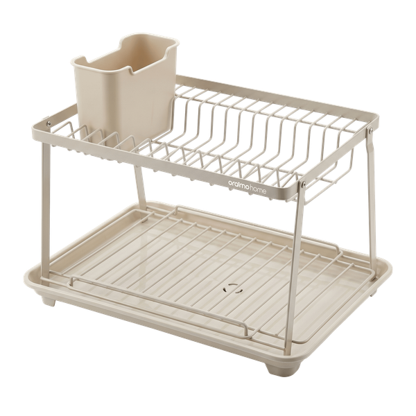 RackDrain Foldable Two-Tier Dish Rack with Guided Drainage