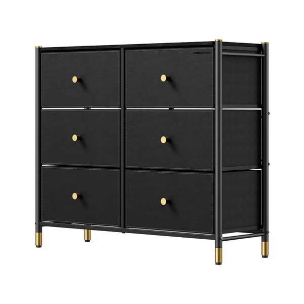 NoirDresser Air Spacious Sturdy Storage Dresser with 6 Drawers