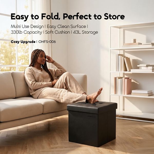 Cozy Upgrade Portable & Multi-functional Storage Ottoman