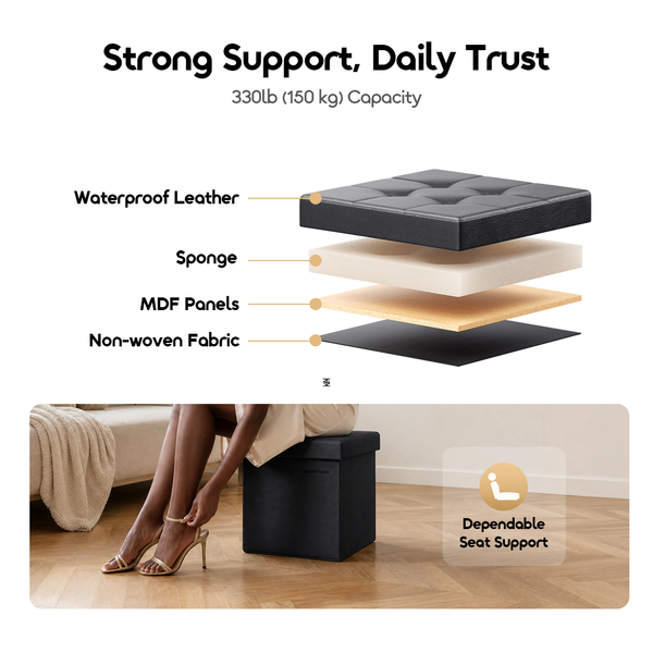 Cozy Upgrade Portable & Multi-functional Storage Ottoman