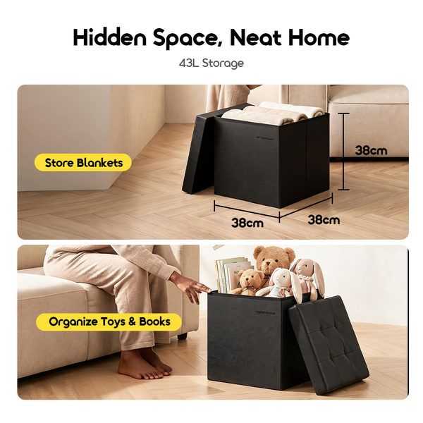 Cozy Upgrade Portable & Multi-functional Storage Ottoman