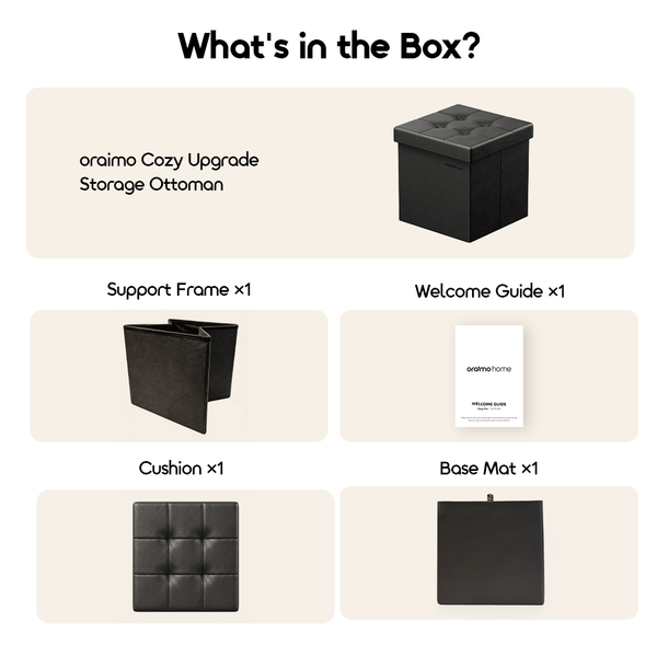 Cozy Upgrade Portable & Multi-functional Storage Ottoman