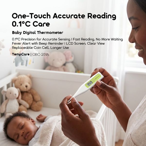 TempCare Accurate Fast-Reading Baby Digital Thermometer with Fever Alert