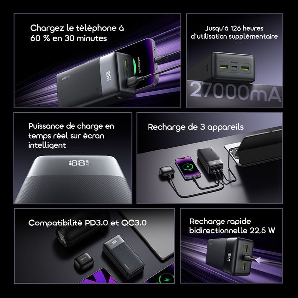 PowerNova QF1 27000mAh 22.5W Power Bank