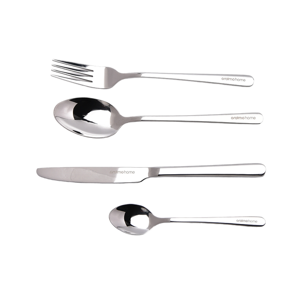 HomeServe Smooth Edges Food-Grade 430 Steel Flatware Set (4 x 6 pcs)