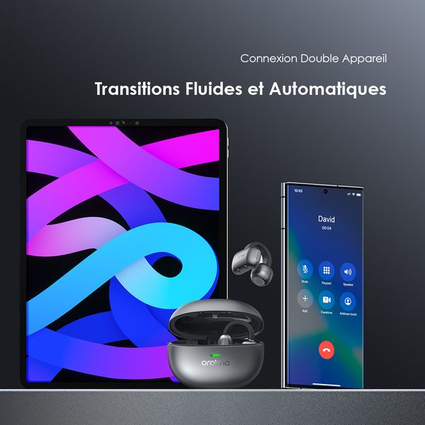 OpenSnap N Écouteurs Sans Fil Véritables à Conduction Ouverte