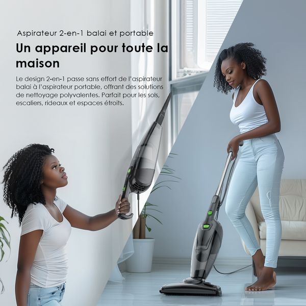 SmartVacuum Corded Vacuum Cleaner with 5m Cord, 500W High Speed Powerful Suction