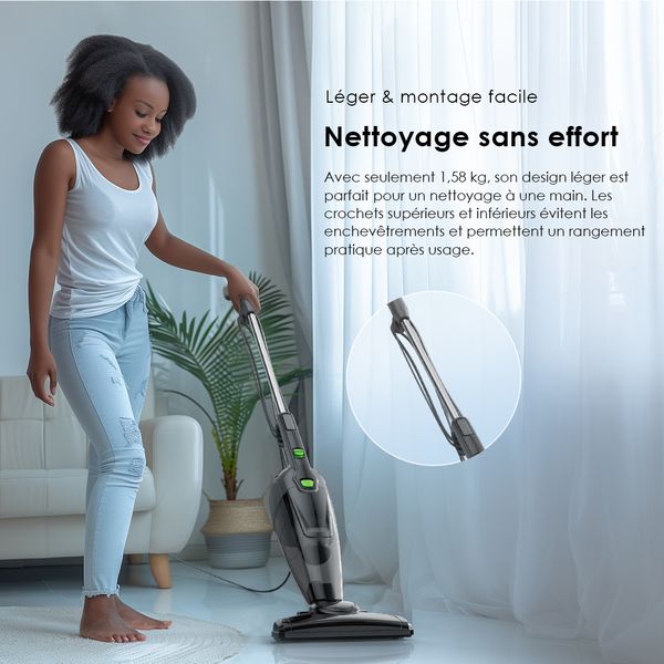 SmartVacuum Corded Vacuum Cleaner with 5m Cord, 500W High Speed Powerful Suction