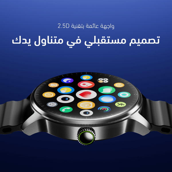 Watch 5R Pro ساعة ذكية بشاشة 1.43 بوصة AMOLED مع واجهة عائمة 2.5D ومقاومة للماء IP68