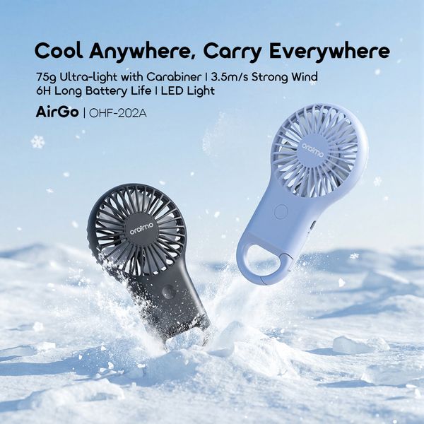 AirGo 75g Lightweight LED Handheld Fan