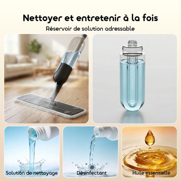 MistGlide Balai à franges Instant Mist 360°