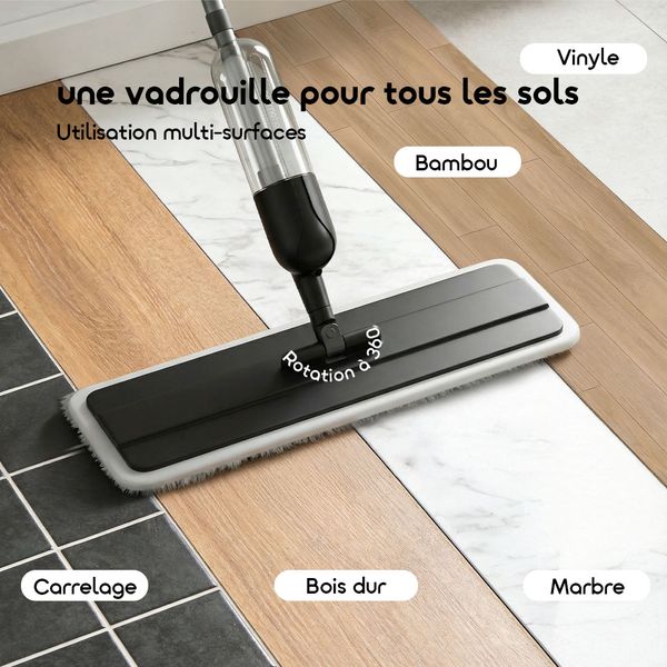 MistGlide Balai à franges Instant Mist 360°