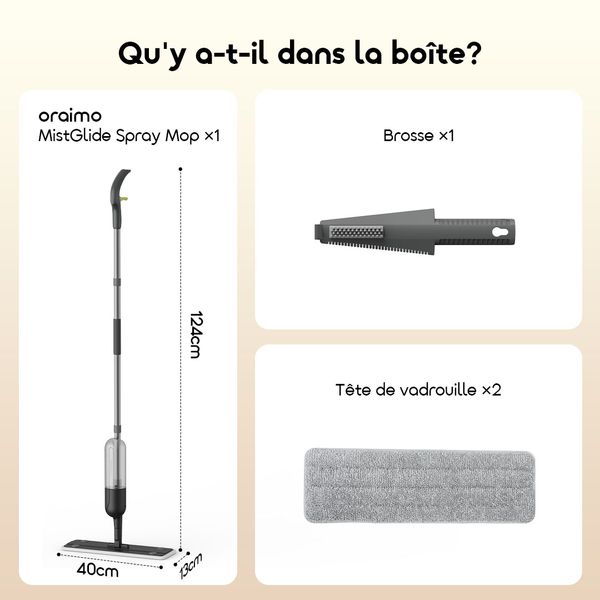 MistGlide Balai à franges Instant Mist 360°