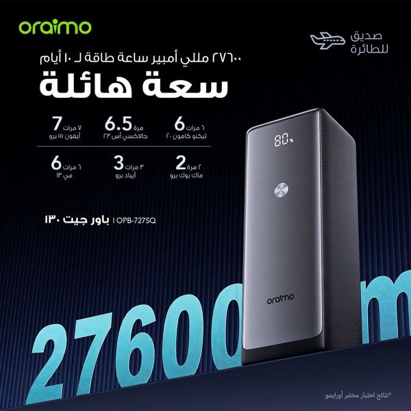 PowerJet 130 باور بانك 27600 مللي أمبير 130 واط