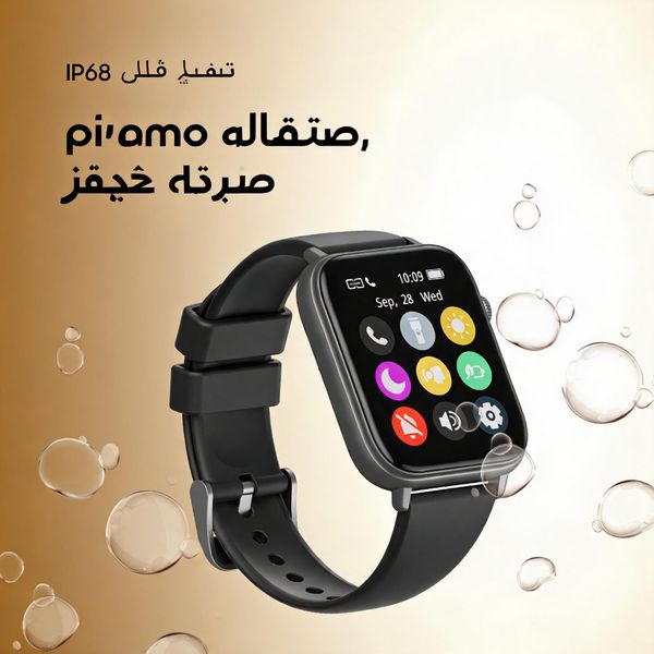 Watch 6N ساعة ذكية بشاشة ملونة تعمل باللمس بالكامل مقاس 1.83 بوصة