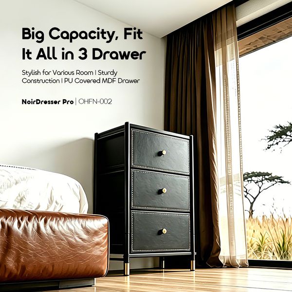 NoirDresser Pro Compact Versatile Storage Dresser