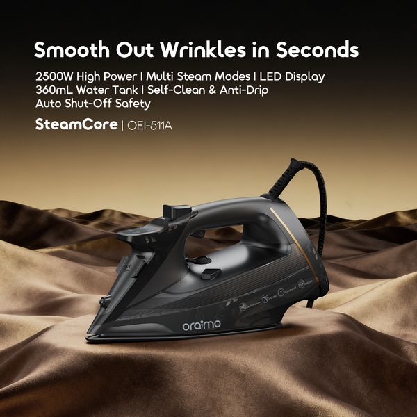 SteamCore 2500W LED Display Electric Iron