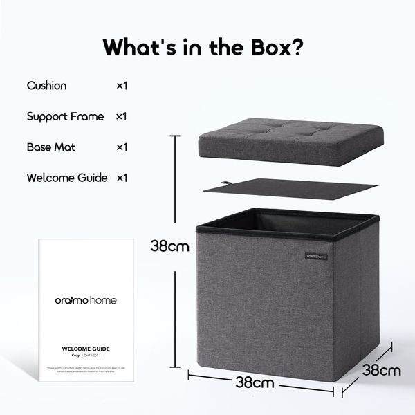 Cozy Pouf de rangement pliable multifonctionnel