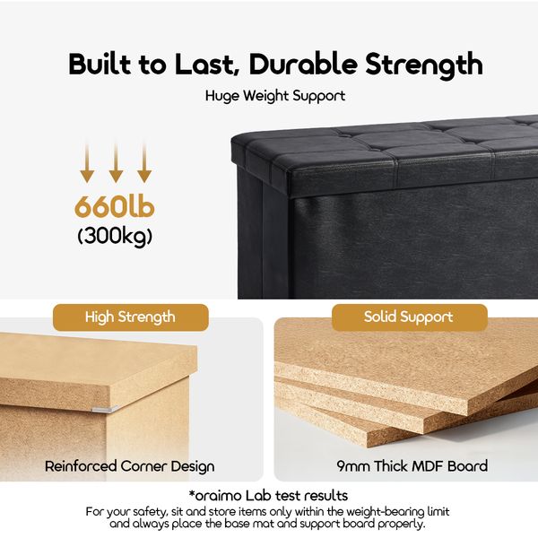 Cozy Plus Grand Coffre Pouf Pliable pour Rangement