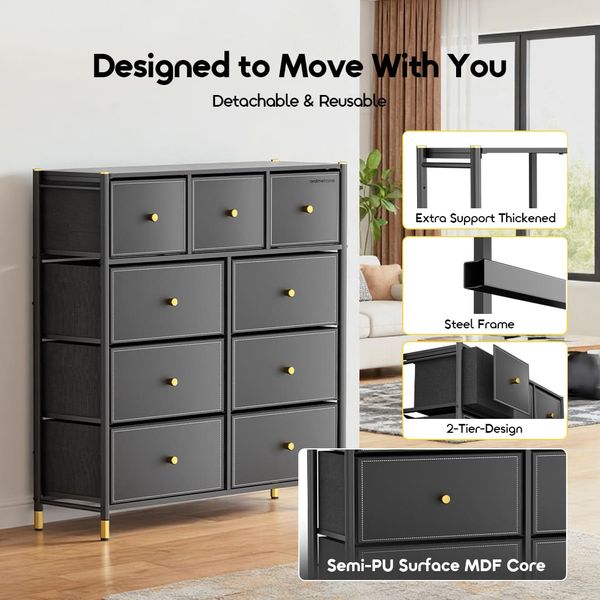 NoirDresser 20 KG Load Detachable Storage Dresser