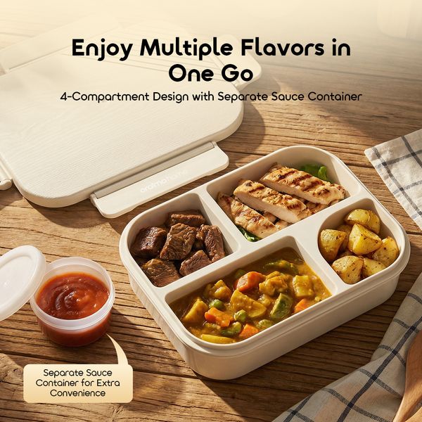 FreshBento Antibacterial PP Double Layer Bento Box