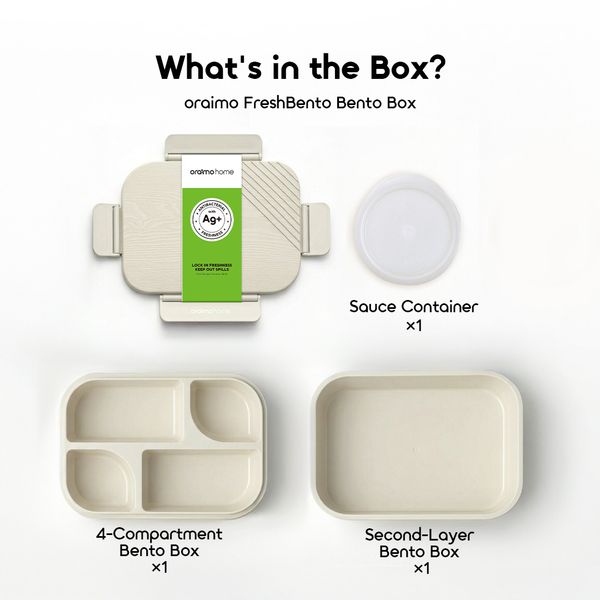 FreshBento Antibacterial PP Double Layer Bento Box