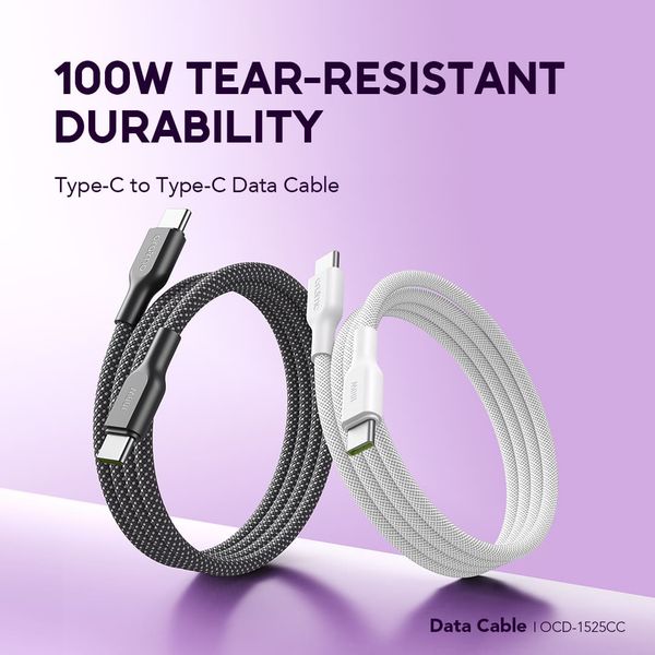 BraidLine 100W Type-C-to Type-C Tear-Resistant Durability Data Cable