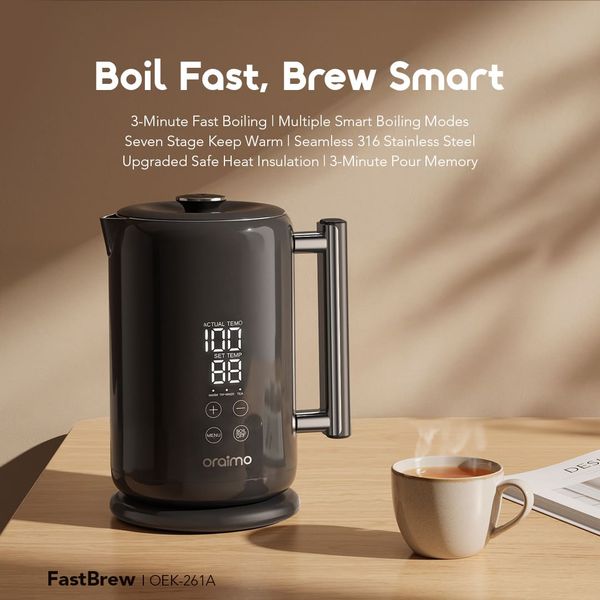 FastBrew Fast Smart 1.7L 316 Stainless Steel Electric Kettle