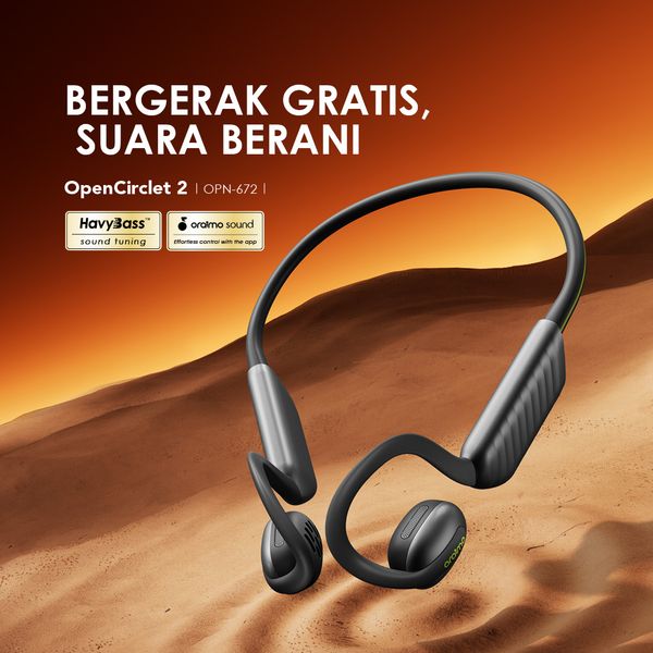 OpenCirclet 2 Headphone Tanpa Penutup Telinga dengan Pelacakan Langkah IPX5