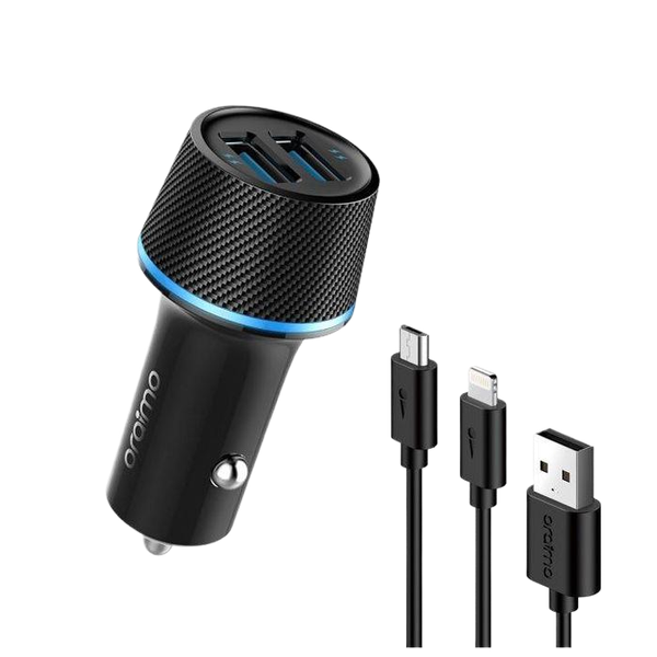 Highway Car Charger with 2-In-1 Lightning and Micro USB Cable oraimo Highway Car Charger with 2-In-1 Lightning and Micro USB Cable