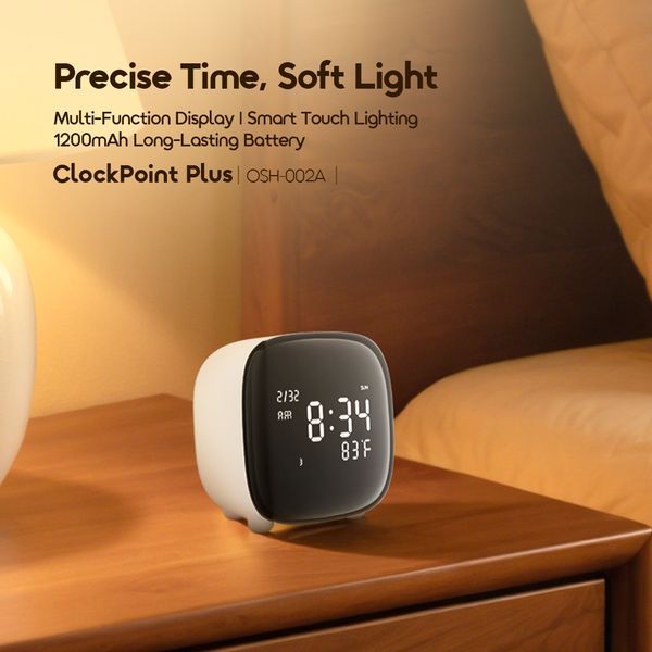ClockPoint Plus Réveil numérique rechargeable à éclairage tactile