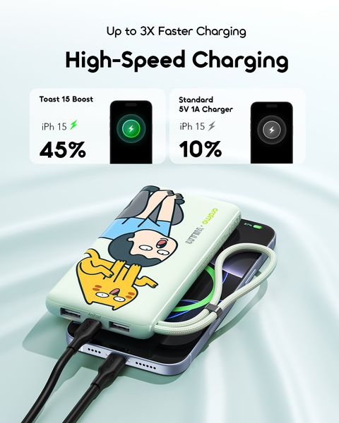 Toast 15 Boost Power Bank 15W Pengisian Cepat dengan 3 Port