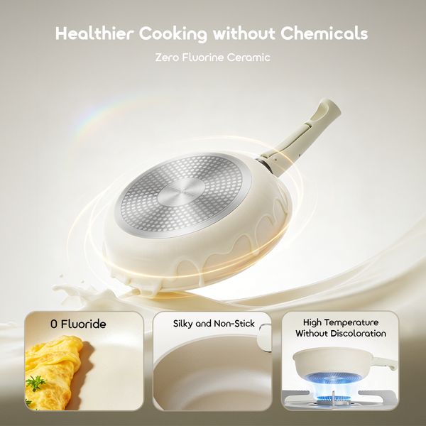 PureHarvest Set Versatile Convenient Ceramic Cookware Set (17pcs)