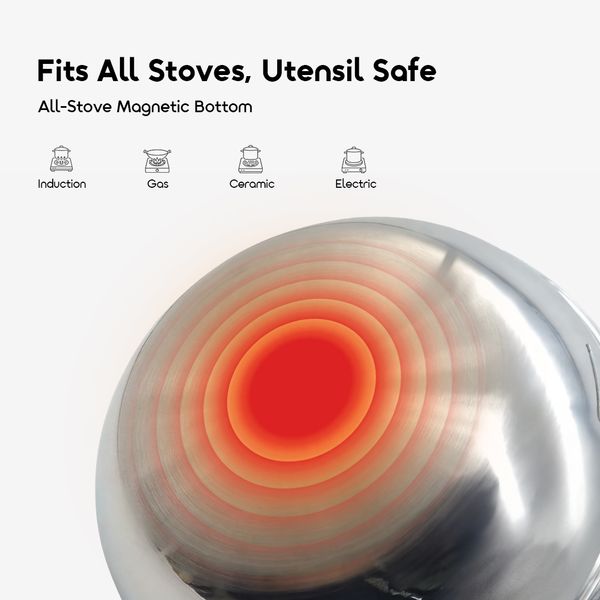 ChefFlare Durable Premium Stainless Steel Deep Fry Pan