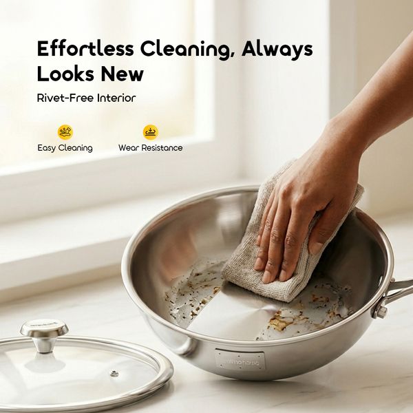 ChefFlare Durable Premium Stainless Steel Deep Fry Pan