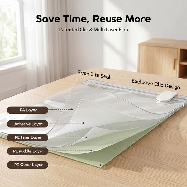 VacEase 6 pcs Compact Durable Vacuum Storage Bags