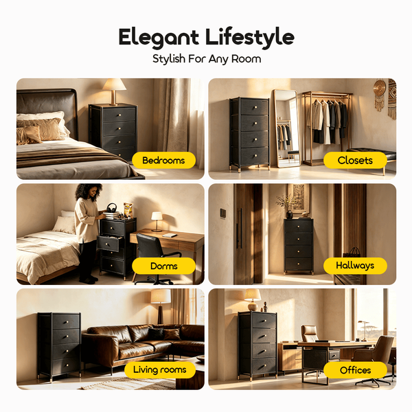 Noir Stand Plus Spacious and Stylish Storage Dresser