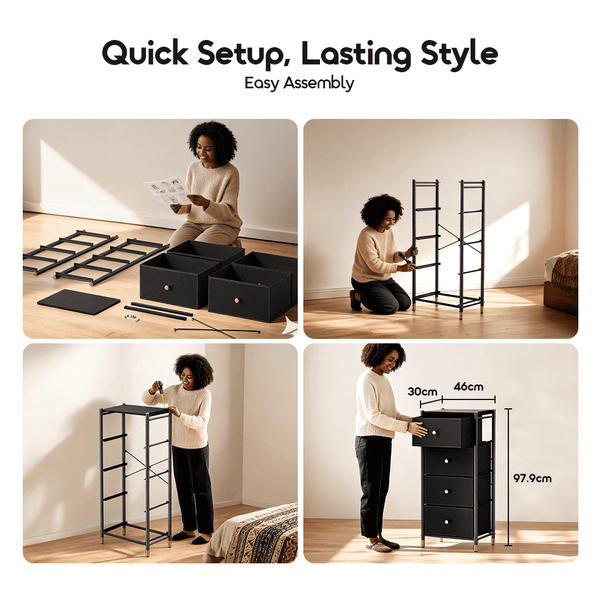 Noir Stand Plus Spacious and Stylish Storage Dresser