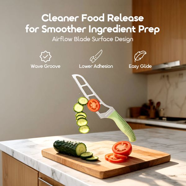 AirSlice 8-Inch Non-Stick Easy Slicer Knife