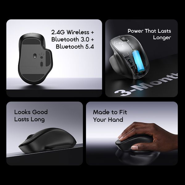 ClickFlow 2 Ergonomic Multi-Mode Wireless Mouse