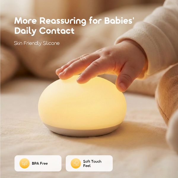 GlowNest Skin Friendly Silicone Baby Night Light