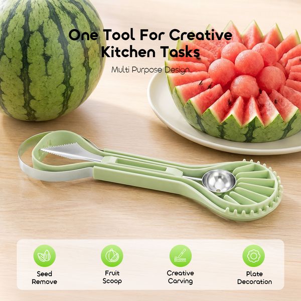 Fruit Carving and Melon Baller Tool Versatile Creative 6 in 1 Fruit Tool Set