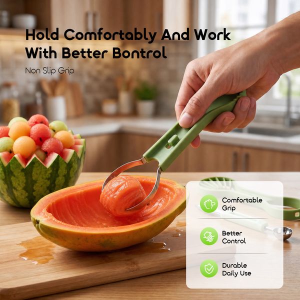 Fruit Carving and Melon Baller Tool Versatile Creative 6 in 1 Fruit Tool Set
