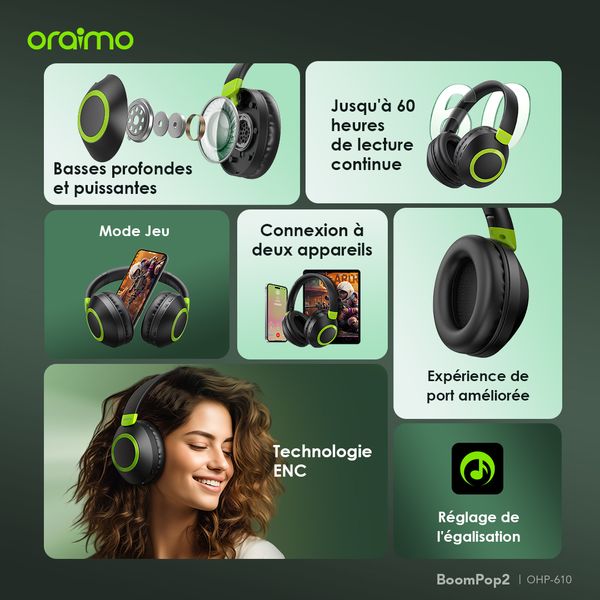 BoomPop 2 ENC Over-Ear Wireless Headphones