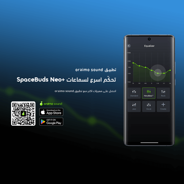 SpaceBuds Neo+ سماعات أذن لاسلكية بصوت محيطي وتقنية عزل الضوضاء (ANC)